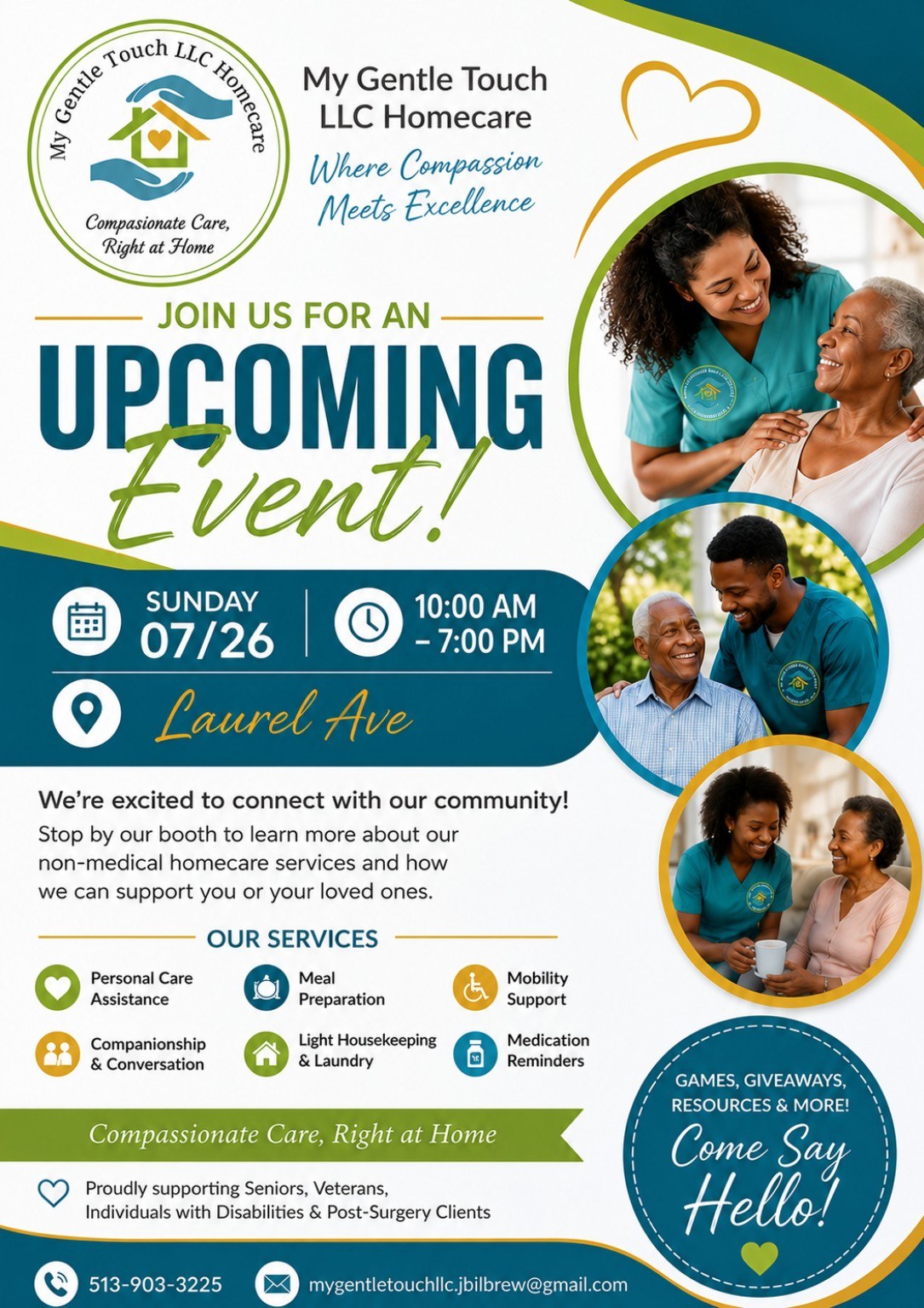 My Gentle Touch upcoming event flyer
